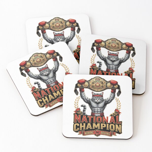 Item preview, National Champion Cat: Boxing Gym Warrior Fitness Motivation designed and sold by Standing Wave Studio.