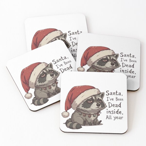 Item preview, Santa I've Been Dead Inside Raccoon - Sad Trash Panda Christmas designed and sold by TeezOfMadness.