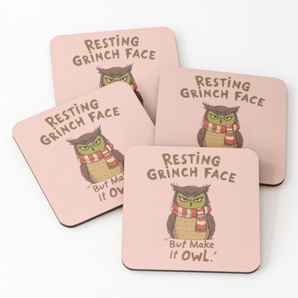 Item preview, Resting Grinch Face Owl – Funny Christmas Owl  designed and sold by zoocore.