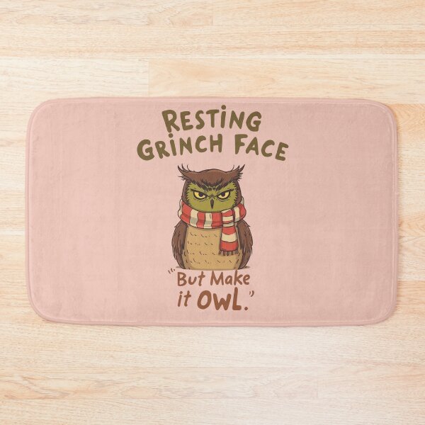 Item preview, Resting Grinch Face Owl – Funny Christmas Owl  designed and sold by zoocore.
