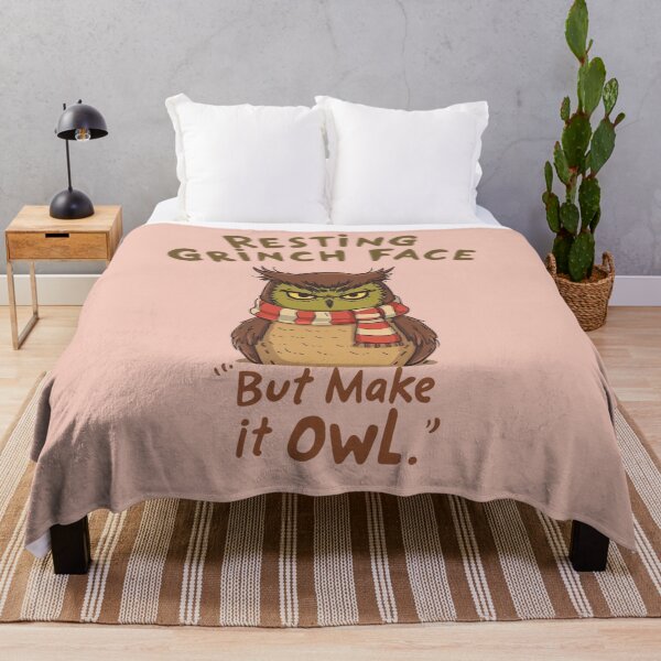 Item preview, Resting Grinch Face Owl – Funny Christmas Owl designed and sold by zoocore.