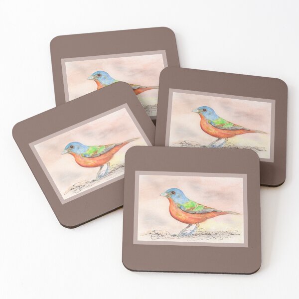 Item preview, Painted Bunting - watercolor painting designed and sold by Annie Mason Art.