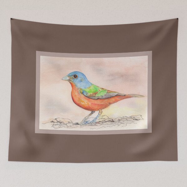 Item preview, Painted Bunting - watercolor painting designed and sold by Annie Mason Art.