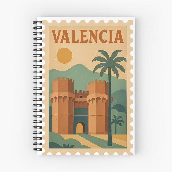 Item preview, Vintage Valencia Stamp Design | Retro Spain Postmark Art | Classic Mediterranean Travel-Inspired Aesthetic designed and sold by PaintedPixels01.