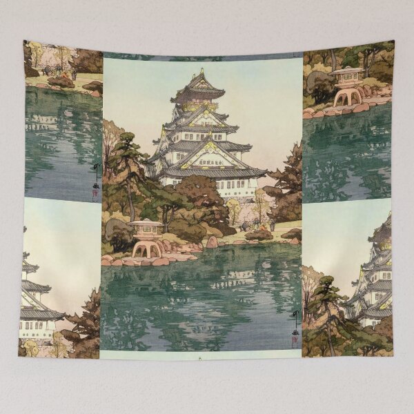 Item preview, Osaka Castle by Yoshida Hiroshi : Tranquil Shin Hanga Japanese Poster designed and sold by artofuniverse.