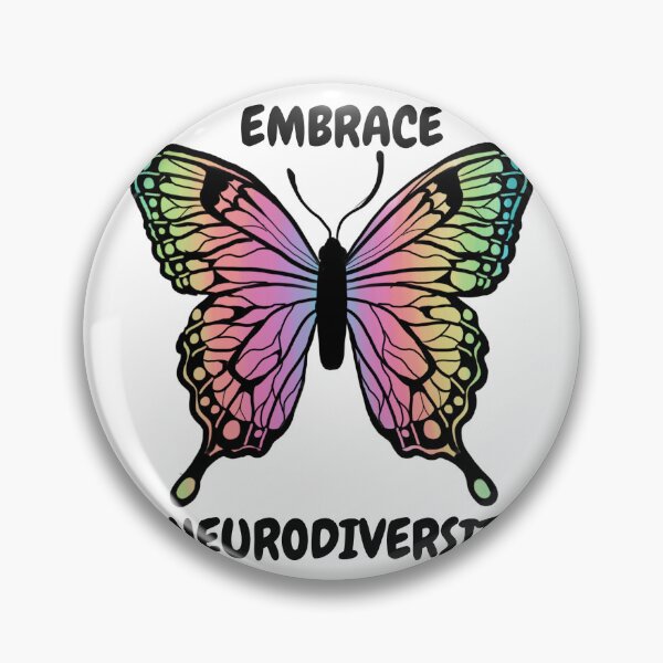 Item preview, "Embrace neurodiversity" colourful butterfly | Autism/ ADHD/ AuDHD/ dyslexia etc designed and sold by NeurodiverseTea.