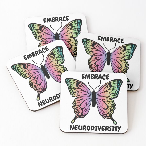 Item preview, "Embrace neurodiversity" colourful butterfly | Autism/ ADHD/ AuDHD/ dyslexia etc designed and sold by NeurodiverseTea.