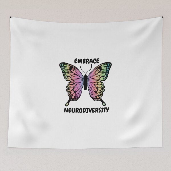 Item preview, "Embrace neurodiversity" colourful butterfly | Autism/ ADHD/ AuDHD/ dyslexia etc designed and sold by NeurodiverseTea.