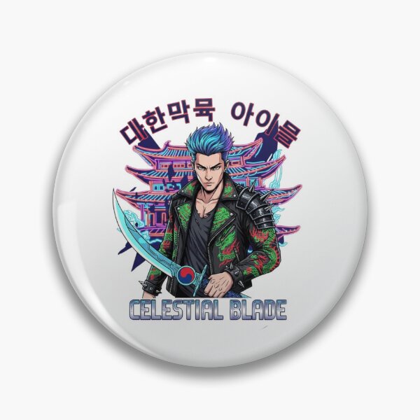 Item preview, Korean Cyberpunk Idol Warrior: Striking Celestial Blade Neon K-Pop Art Apparel & Sticker Design designed and sold by wellie-chic.