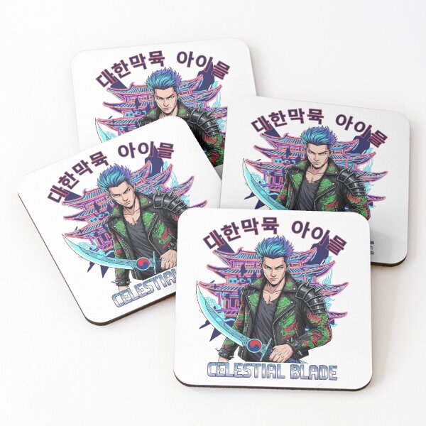 Item preview, Korean Cyberpunk Idol Warrior: Striking Celestial Blade Neon K-Pop Art Apparel & Sticker Design designed and sold by wellie-chic.