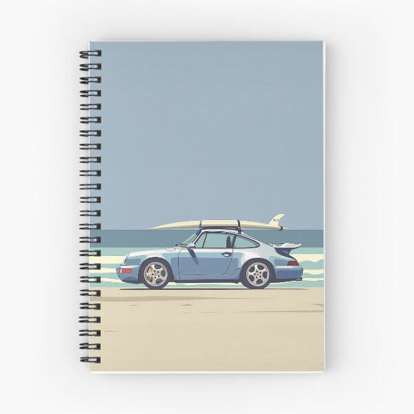 Artikelvorschau, Ein Oldtimer, ein 911 993 Turbo Sportwagen, surft am Strand entworfen und verkauft von blackdogshop.