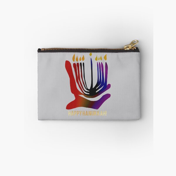 Item preview, Menorah Happy Hanukkah with text Happy Hanukkah 122324 designed and sold by mandalafractal.