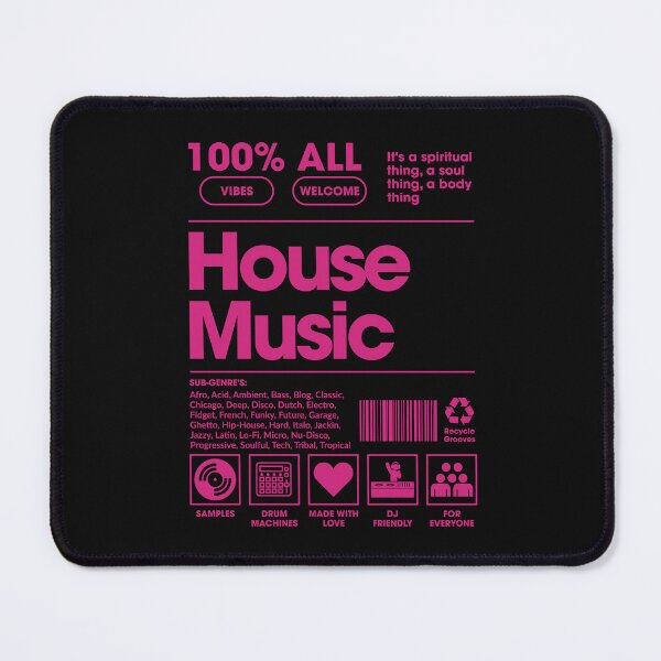 Item preview, House Music - 100% Vibes, All Welcome - DJ Culture Typography Design designed and sold by TipTop GFX.