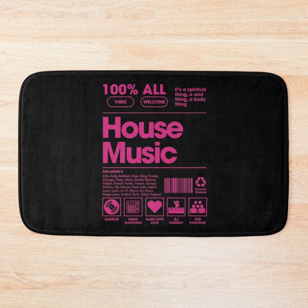 Item preview, House Music - 100% Vibes, All Welcome - DJ Culture Typography Design designed and sold by TipTop GFX.