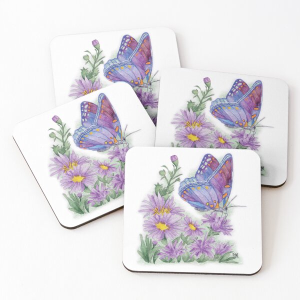 Item preview, Purple Butterfly feeding on Asters designed and sold by Jesus Vichareli.