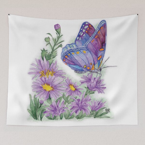 Item preview, Purple Butterfly feeding on Asters designed and sold by Jesus Vichareli.