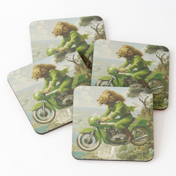 Item preview, Lion-Man on a Green Motorcycle designed and sold by lautir.