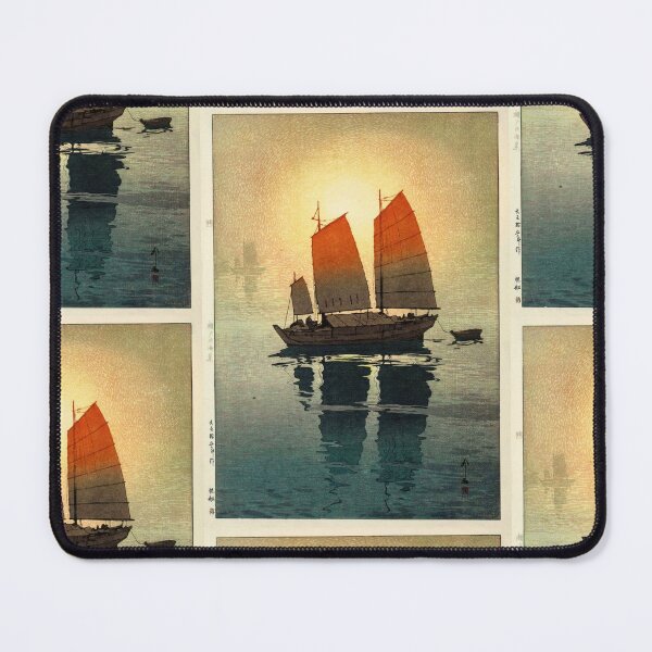 Item preview, Sailing Boat Morning Style 3 by Yoshida Hiroshi : Tranquil Seascape Japanese Poster designed and sold by artofuniverse.