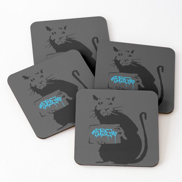 Item preview, Stencil Rat Holding Sign With Blue ART designed and sold by DonVivaldo.