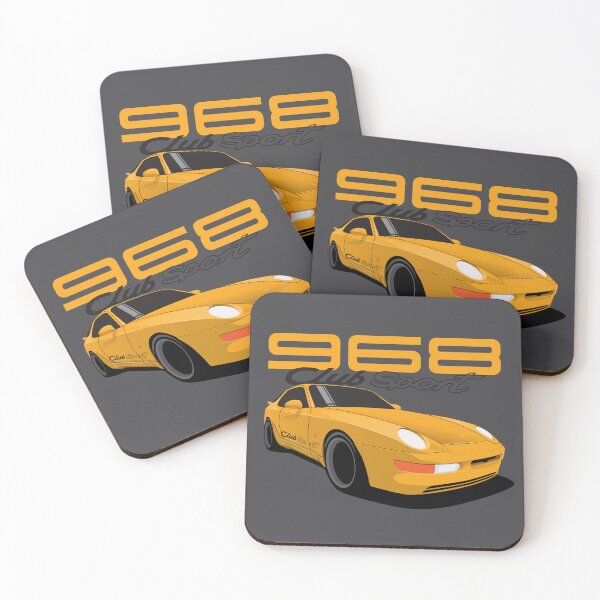 Item preview, 968 German sports car Club Sport Illustration Yellow designed and sold by blackdogshop.
