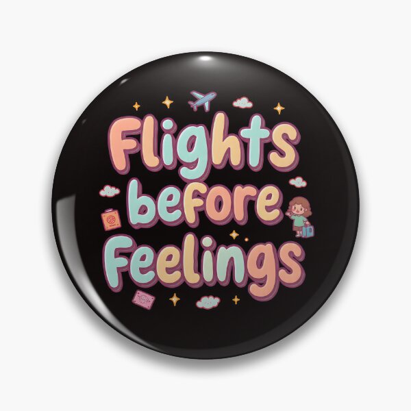 Item preview, Flights Before Feelings – Funny Travel Quote | Cute Cartoony Travel Design designed and sold by ThePunnyTraveler.