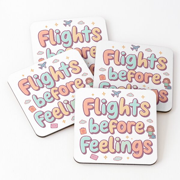Item preview, Flights Before Feelings – Funny Travel Quote | Cute Cartoony Travel Design designed and sold by ThePunnyTraveler.