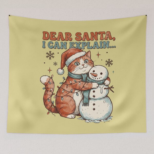 Item preview, Dear Santa, I Can Explain... Cat Christmas Lights Mishap designed and sold by AwesomeBeyondLimits.