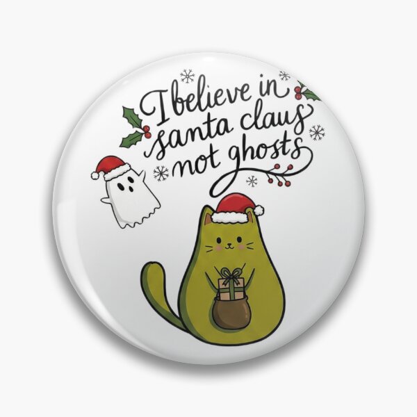 Artikelvorschau, Ich glaube an den Weihnachtsmann, nicht an Geister – Süße Avocado-Katze zu Weihnachten entworfen und verkauft von TeezOfMadness.