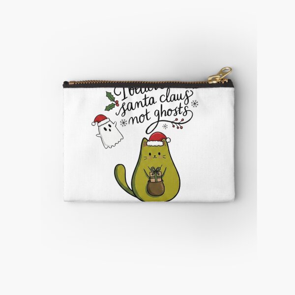 Item preview, I Believe in Santa Not Ghosts - Cute Avocado Cat Christmas designed and sold by TeezOfMadness.