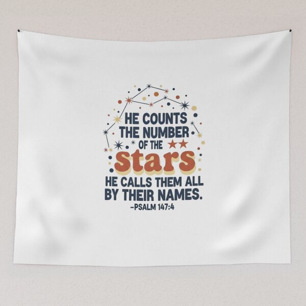 Item preview, He Counts The Number Of The Stars - Psalm 147:4 designed and sold by Faithloveshop.