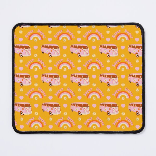 Item preview, Retro Yellow & Pink Super Duper Love Bug Hippy Rainbow Van designed and sold by RetroMaggie.