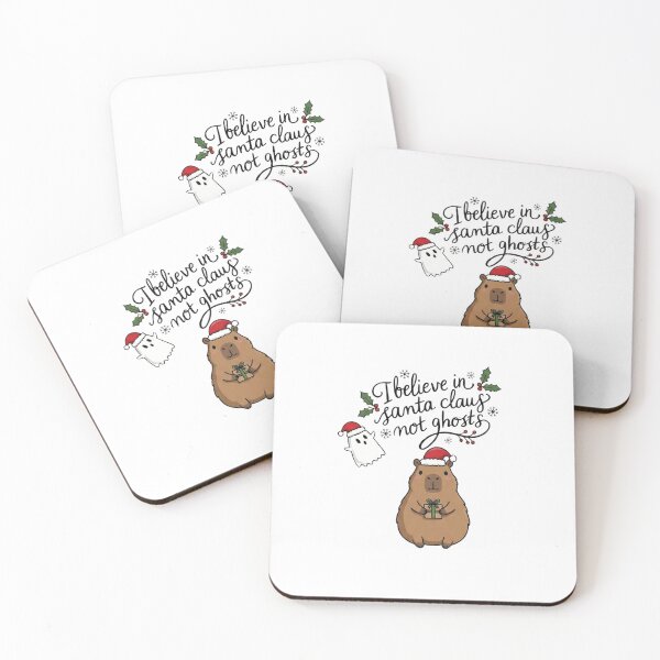 Item preview, I Believe in Santa Not Ghosts - Cute Capybara Christmas designed and sold by TeezOfMadness.