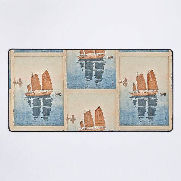 Item preview, Sailing Boats Forenoon by Yoshida Hiroshi : Tranquil Maritime Japanese Poster designed and sold by artofuniverse.