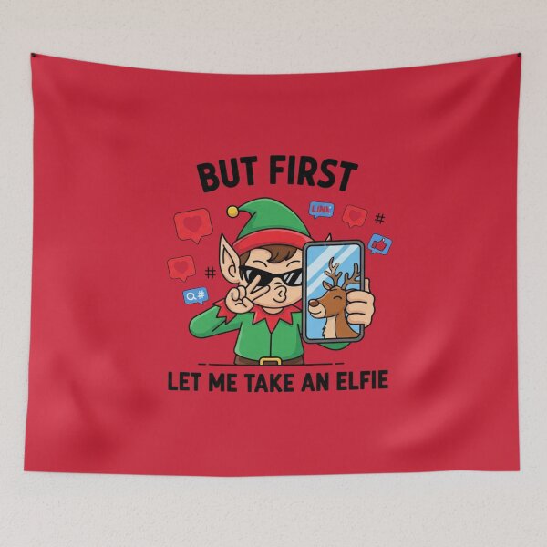Item preview, But First, Let Me Take an Elfie - Meme Shirt designed and sold by KINGWANI.