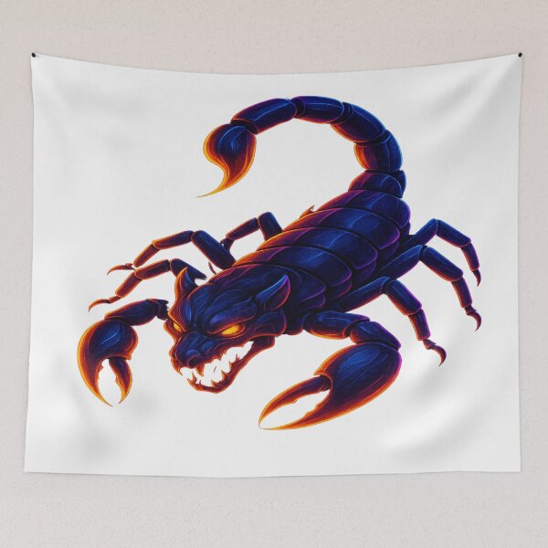 Item preview, Neon Scorpion Dark Fantasy Illustration designed and sold by GlowAIDesigns.