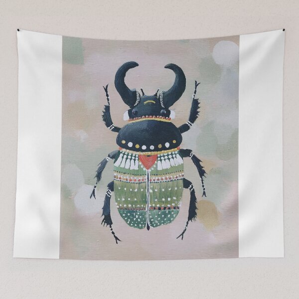 Item preview, Ornate Beetle on Pastel Background designed and sold by lautir.