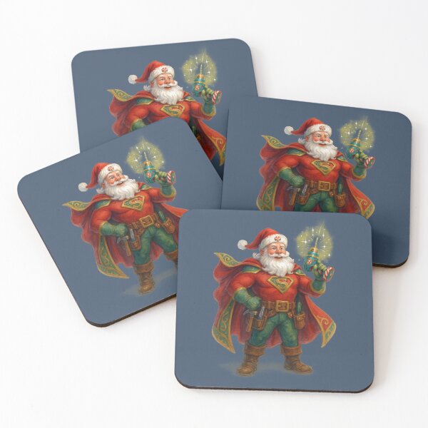 Item preview, Christmas Joyful Santa Superhero Art designed and sold by BROHLine Studio.