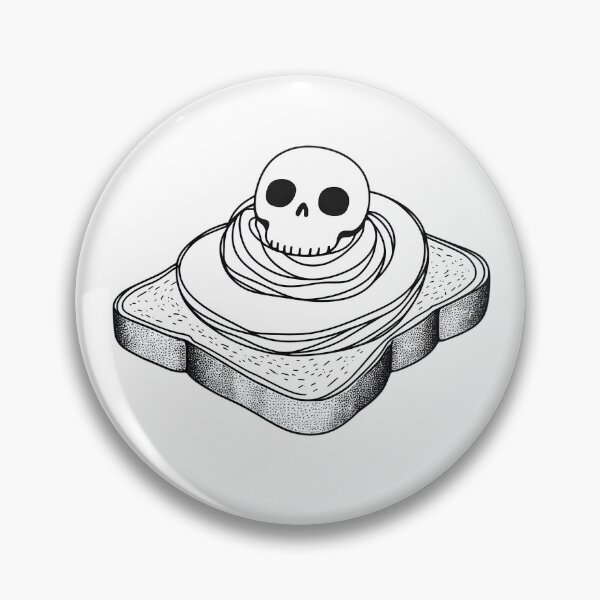 Item preview, Divertida rebanada de pan de centeno con dibujo de calavera designed and sold by GREENZ0NE.