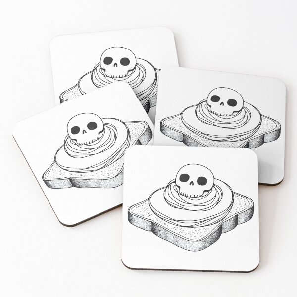 Item preview, Funny Rye Bread Slice with a Skull Drawing designed and sold by GREENZ0NE.