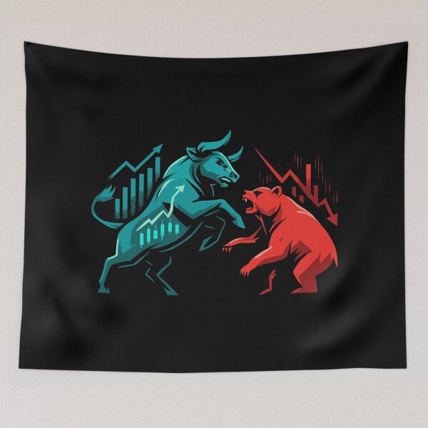 Item preview, Stock market bull bear chart profit stock exchange gift designed and sold by Pineapple-Tree.