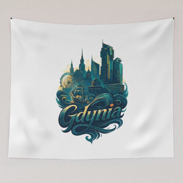 Item preview, Gdynia, Poland, White Port City, maritime gift designed and sold by Pineapple-Tree.