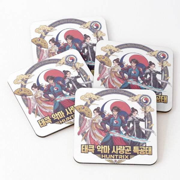 Item preview, Korean Manhwa Fantasy Anime Art – Epic Taegeuk Demon Hunter Trio – Huntrix Anime RPG Gamer Gift designed and sold by wellie-chic.