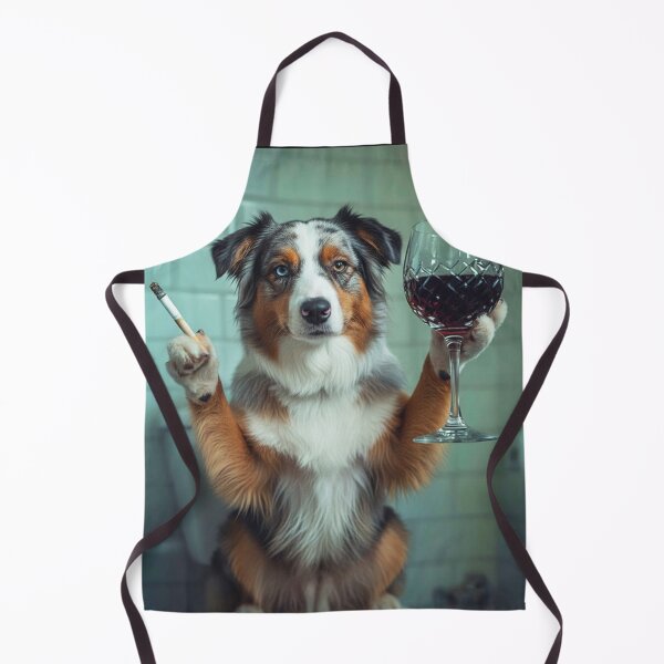 Item preview, Classy Australian Shepherd Drinking Wine On Toilet designed and sold by vk09.
