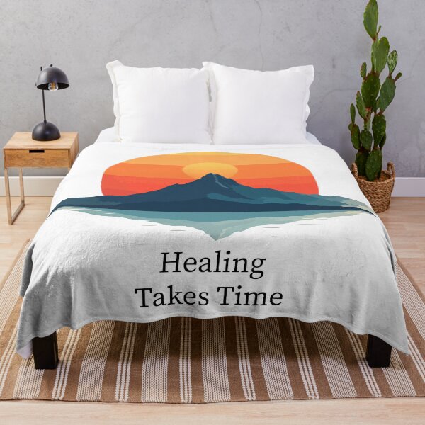 Item preview, Healing Takes Time T-Shirt - Serene Mountain Reflection Sunset Wellness Graphic designed and sold by Design-Pro-21.