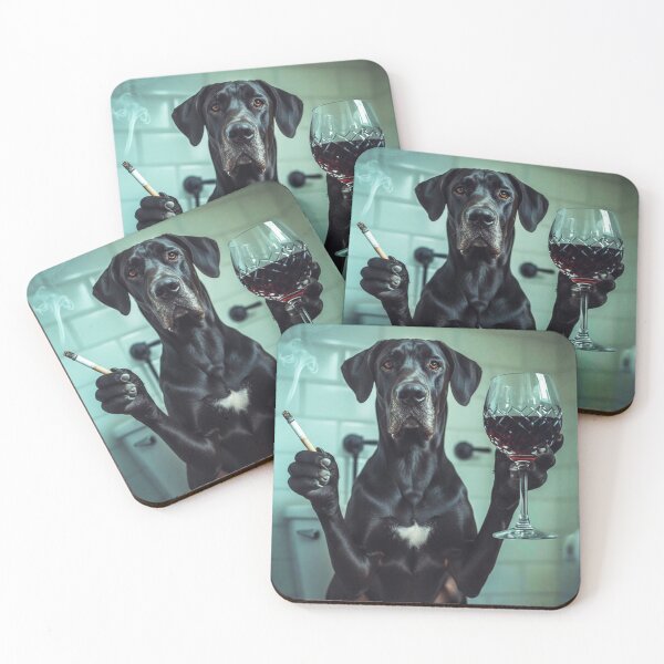 Item preview, Classy Great Dane Drinking Wine On Toilet designed and sold by vk09.