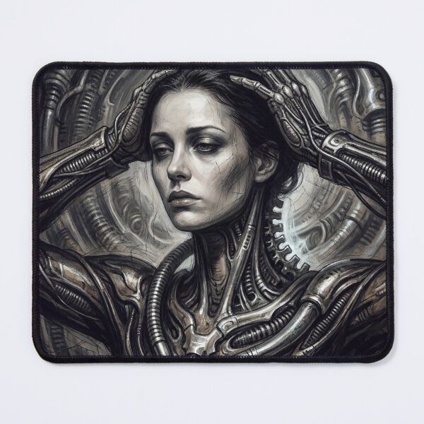 Item preview, Scifi Biomecahnical portrait of a beautiful woman pinup art designed and sold by Vintage Designs +.