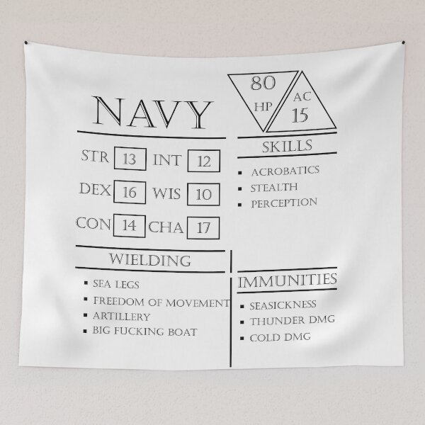 Item preview, Navy Stats - Character Sheet - Black designed and sold by EchoTheBard.