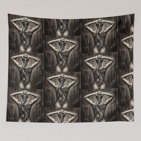 Item preview, Scifi Biomechanical portrait of a beautiful woman pinup art designed and sold by Vintage Designs +.