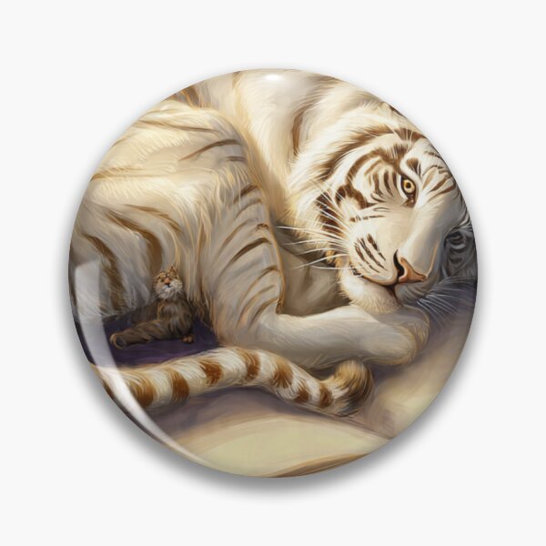 Item preview, White Tiger with Books and Cub – Artistic Illustration designed and sold by TreatLLC.