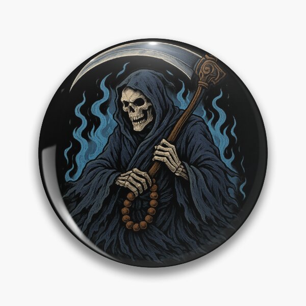 Item preview, Guadaña de la Parca y llamas azules | Arte del tatuaje neotradicional designed and sold by uNORTHODOX72.